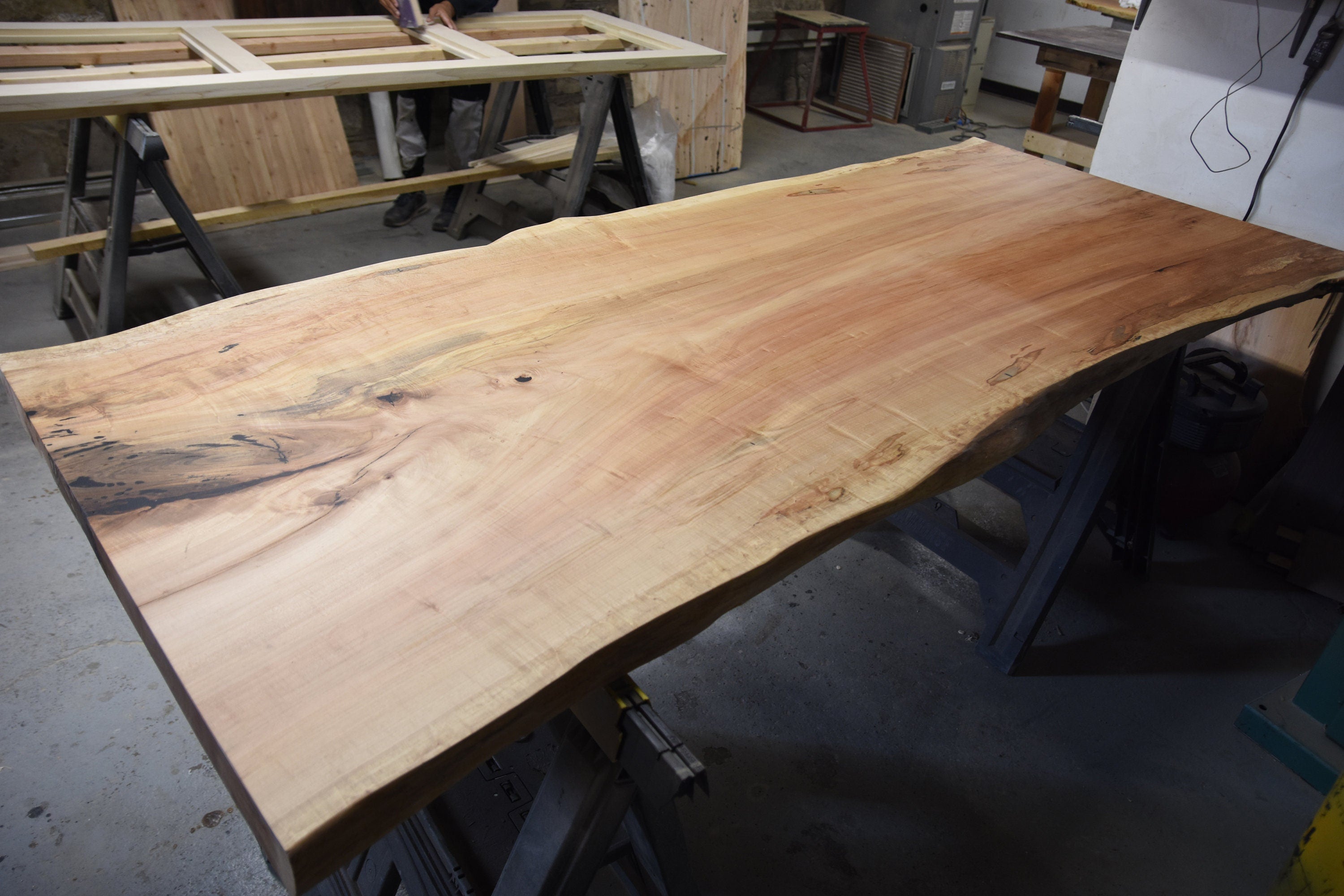 Live Edge Dining Table Maple Resin Filled Chicago Makers Studio