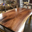 Live Edge Dining Table Dark Brown Walnut Chicago Makers Studio