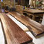 Handmade Black Walnut Live Edge River Kitchen Table with invented glass