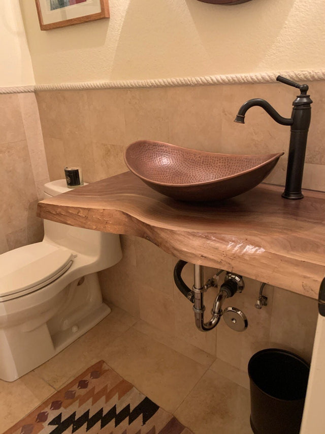 Bathroom Vanity with Live Edge Top Shelf Chicago Makers Studio - Chicago  Makers Studio