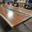 Live Edge Dining Table with River Glass in Black Walnut