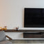 Floating Live Edge Shelves Entertainment Center w/ Solid Black Walnut Cabinet