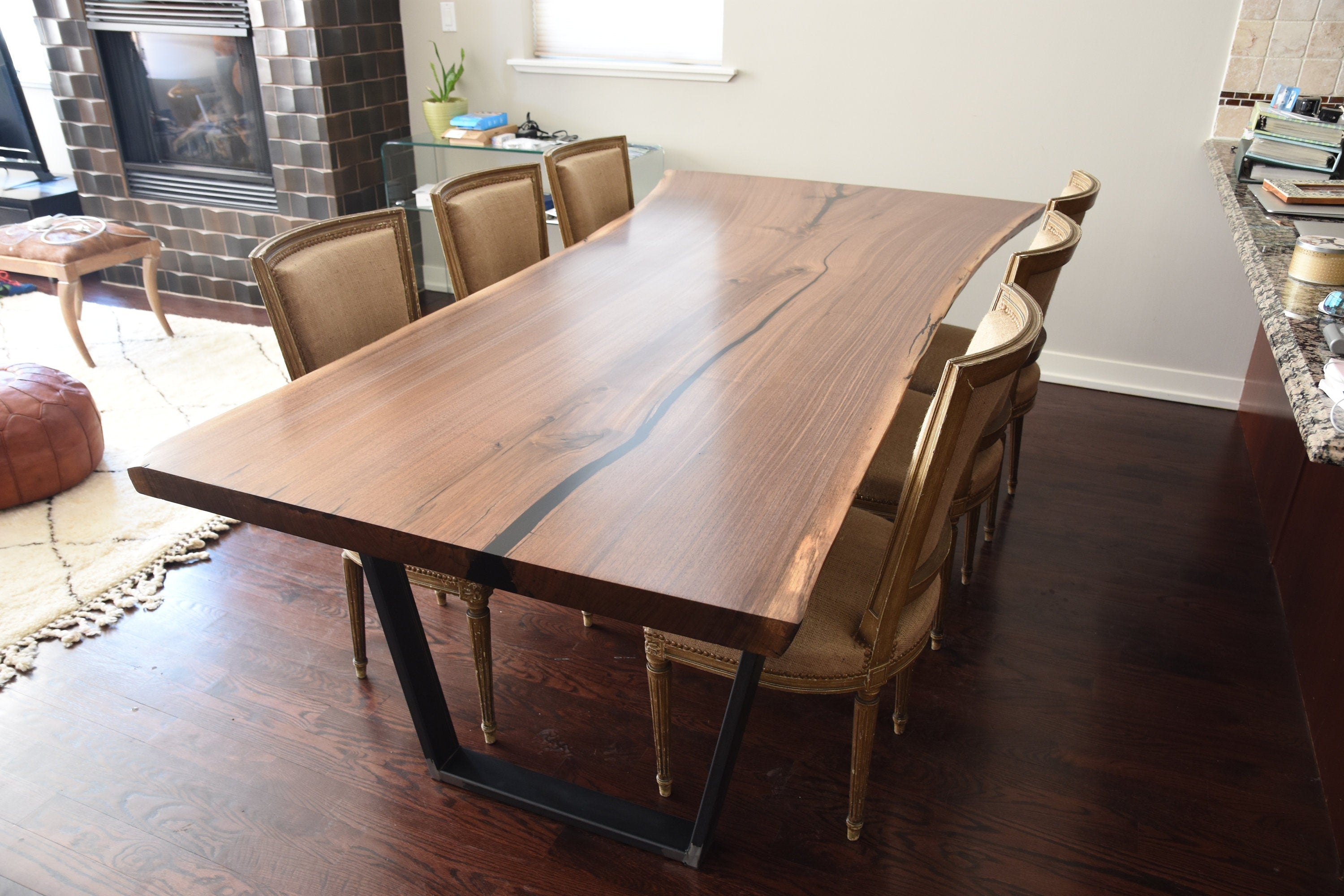 Live Edge Dining Table Single Slab Black Walnut