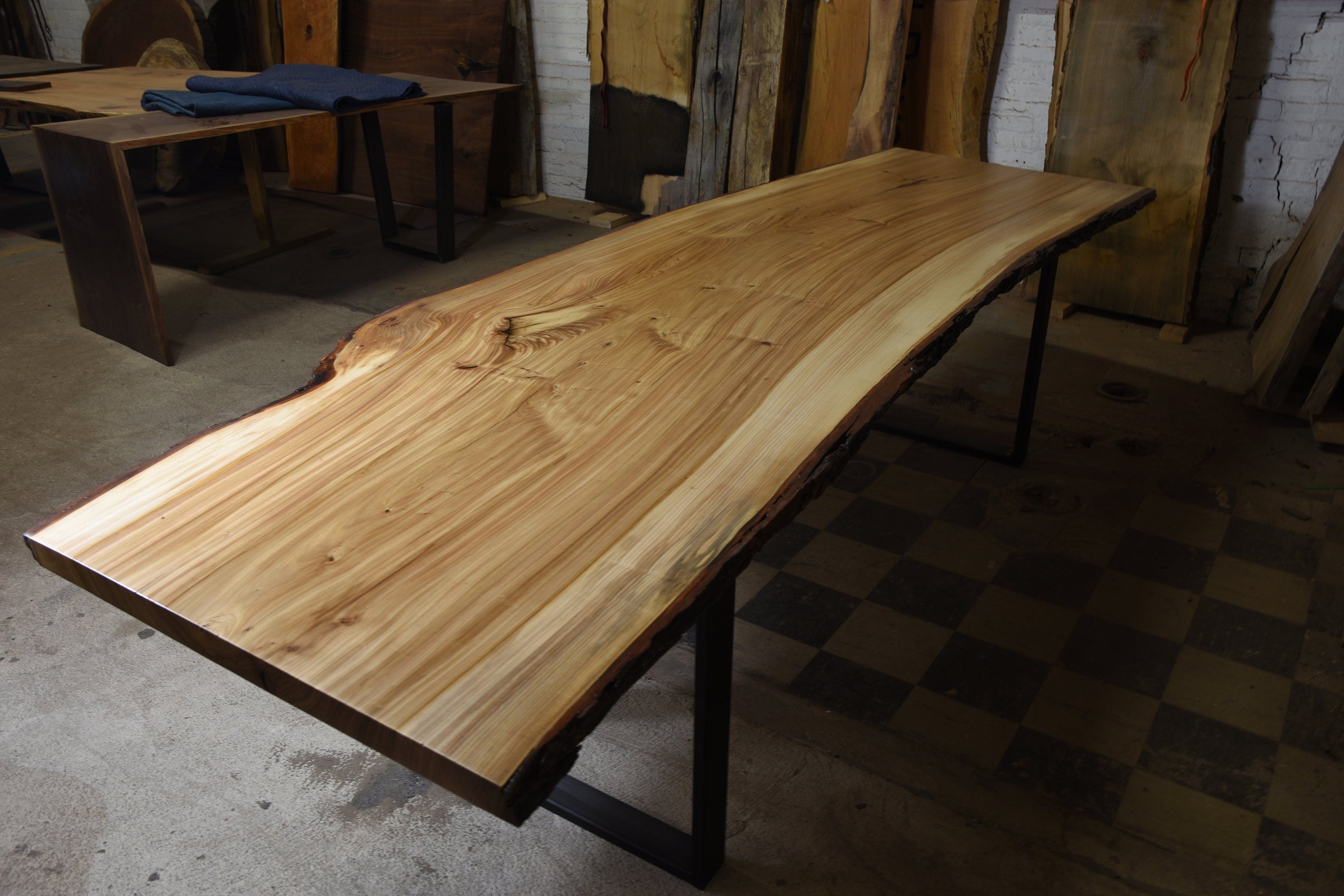 Live Edge Dining Table Elm Single Slab