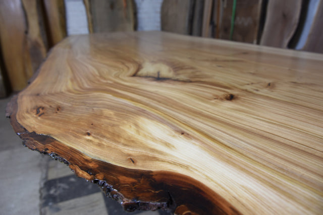 Live Edge Dining Table Elm Single Slab