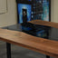 Live Edge Table Black Walnut River Glass 4