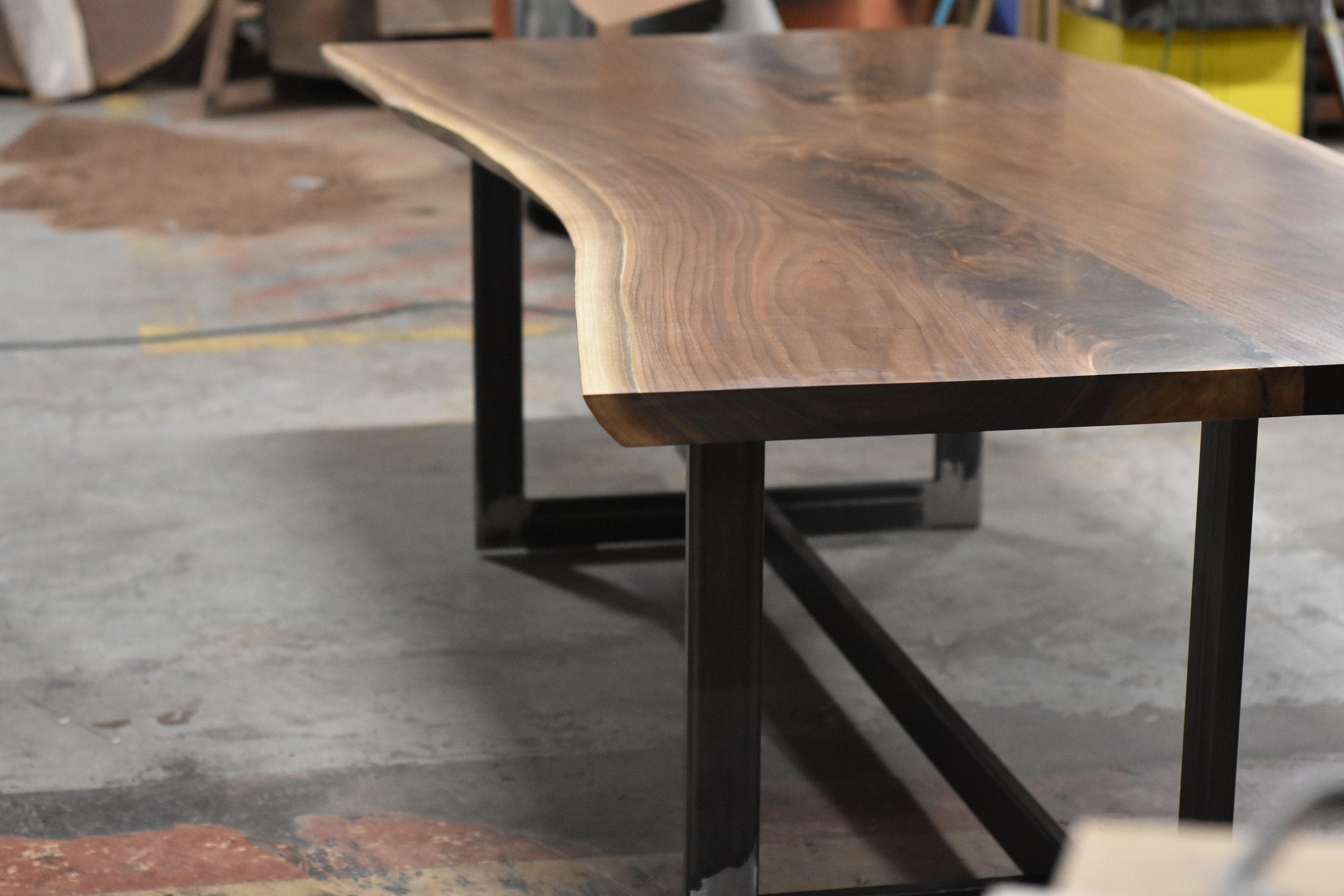 Black Walnut Book-Matched Live Edge Dining Table With Custom Base 3