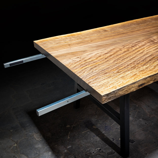 Live Edge Dining Table Walnut with Extendable Leaves