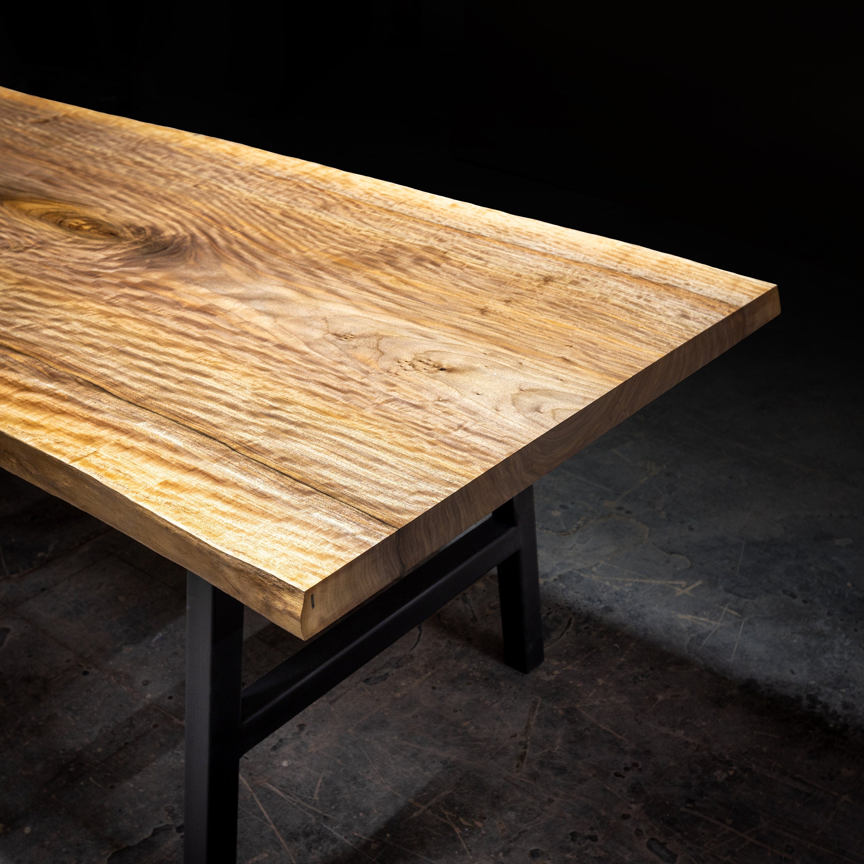 Live Edge Dining Table Walnut with Extendable Leaves