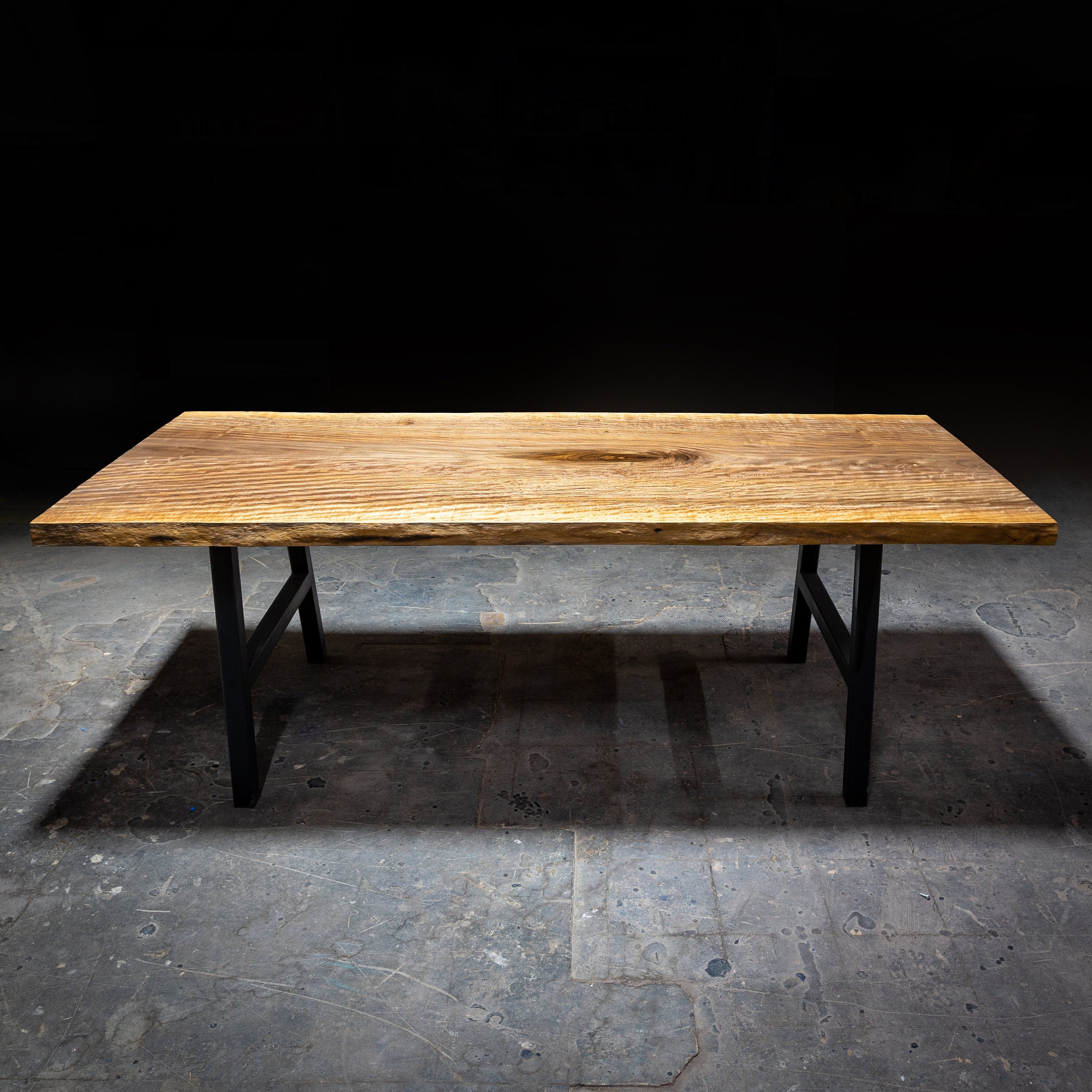 Live Edge Dining Table Walnut with Extendable Leaves