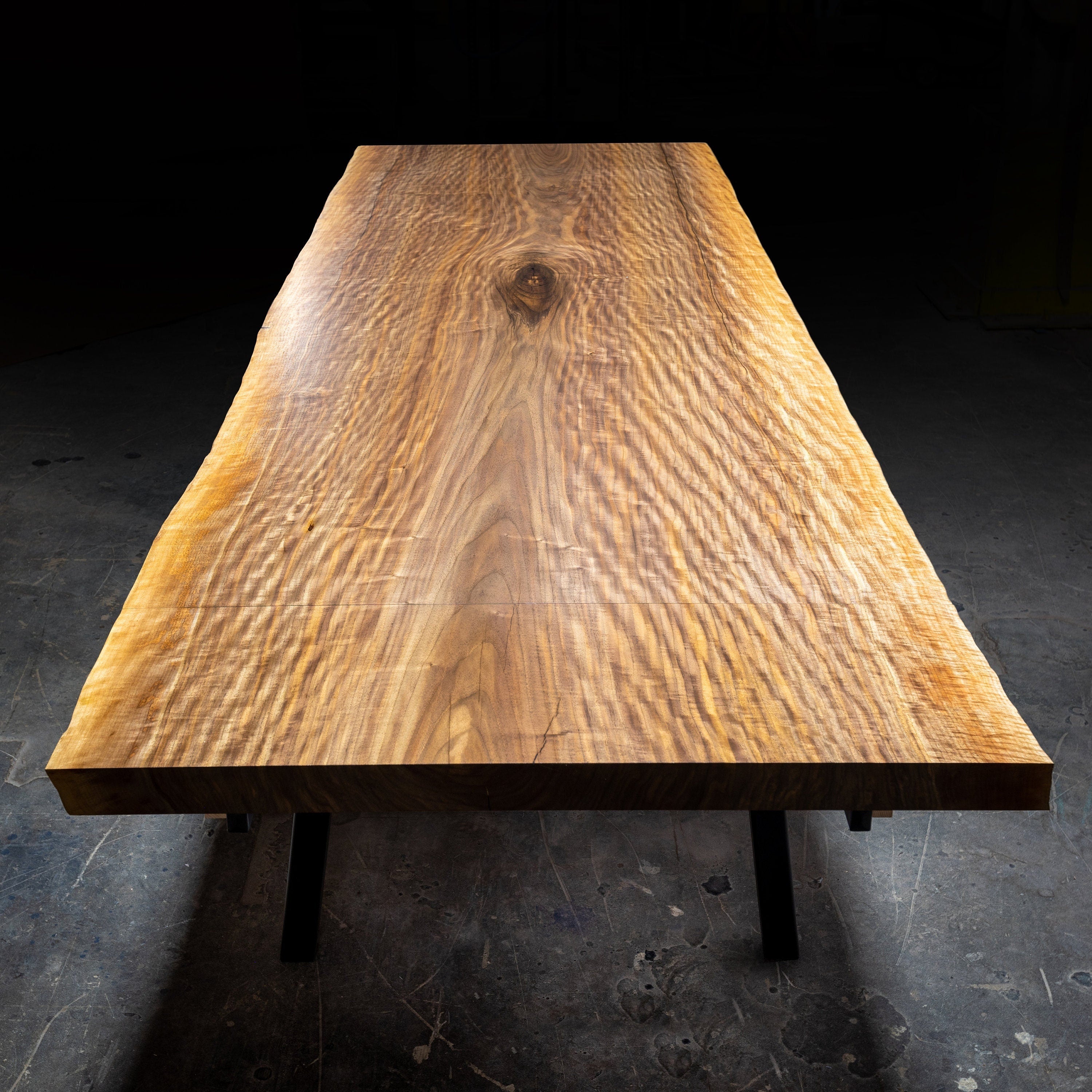 Live Edge Dining Table Walnut with Extendable Leaves