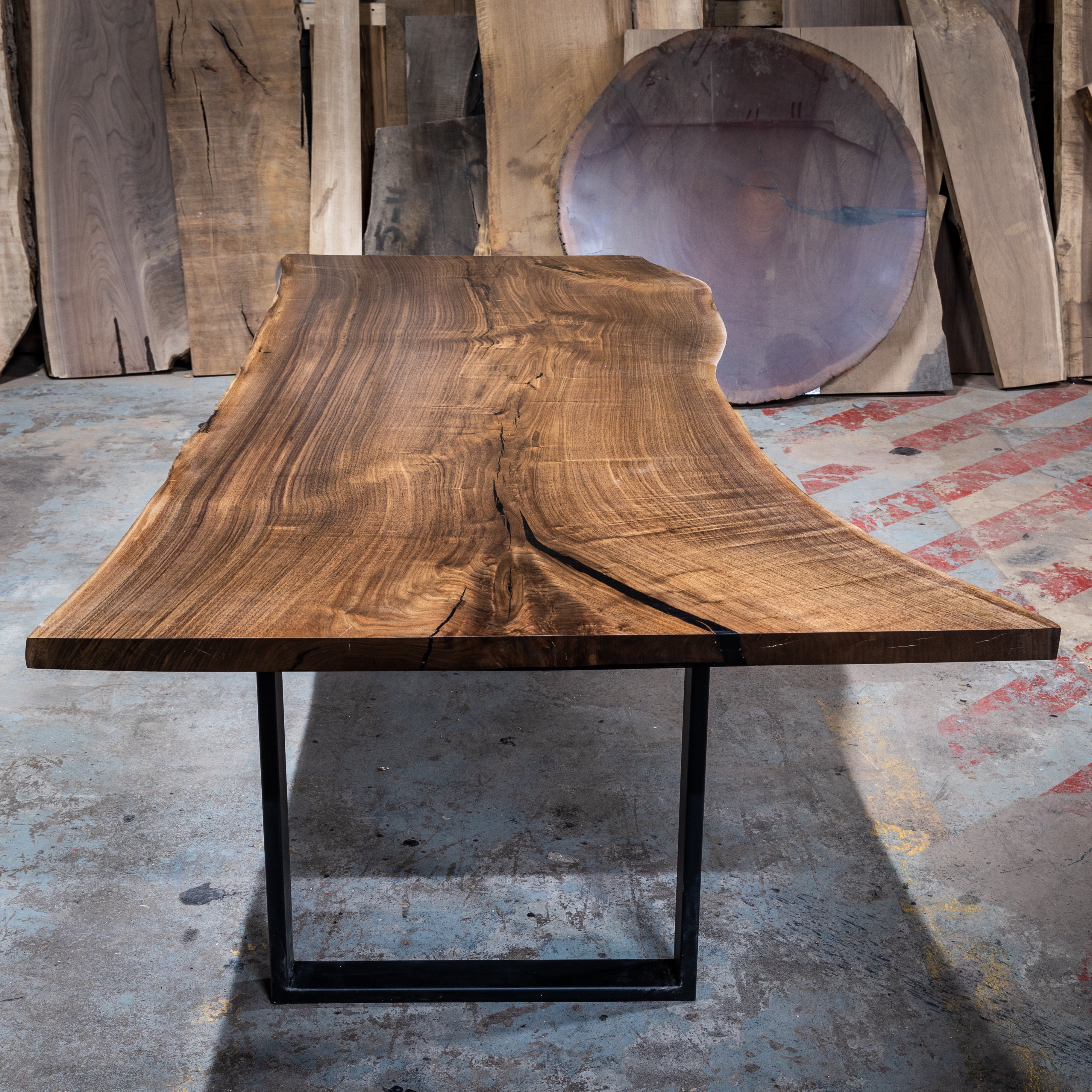 Single Slab Black Walnut Live Edge Dining Table