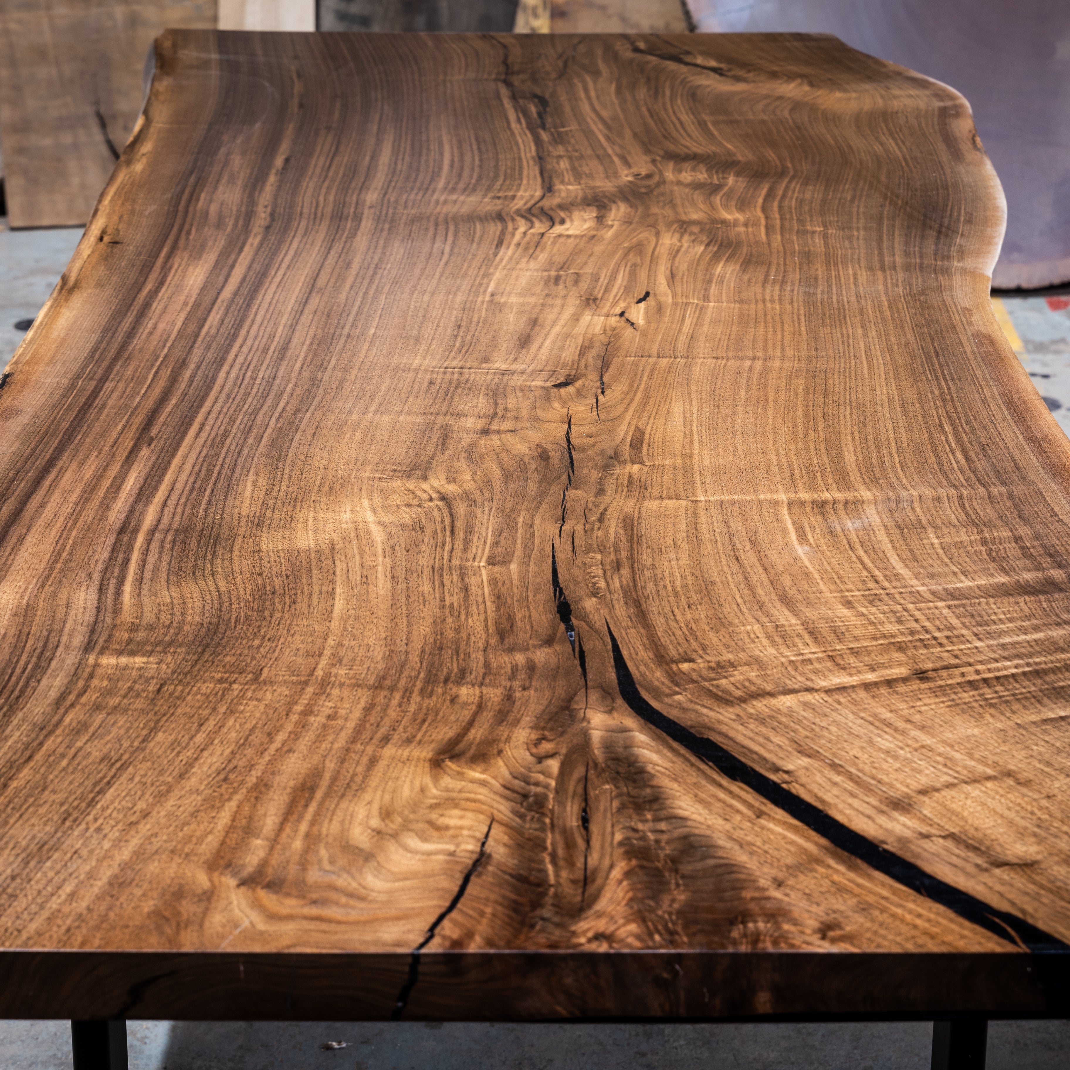 Single Slab Black Walnut Live Edge Dining Table